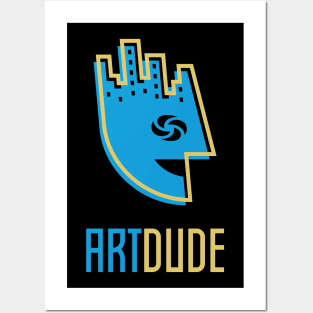 YourArtDude Logo In Blue And Gold Posters and Art